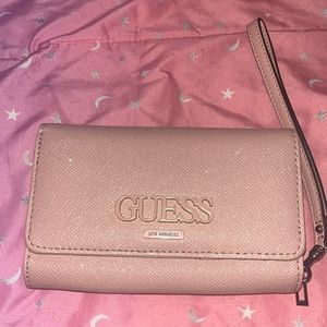 EUC Guess wallet sparkle pink